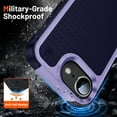 thumbnail image 3 of Armor Shockproof Case for iPhone 7 / 8 / SE 2020 / SE 2022, [Military Grade Anti-Drop] Rugged Hybrid Hard PC+Soft Silicone Heavy-Duty Tough Durable Slim Protective Bumper Phone Case, Lightpurple, 3 of 8
