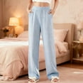 thumbnail image 2 of HVOBTTY Toddler's Pants Solid Color Cotton Elastic Waist Loose Breathable Casual Home Wear, 2 of 5