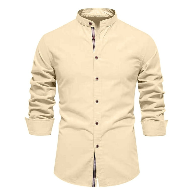 Kmdttou Adult Short Sleeve Collar Neck T-Shirt Spring And Summer Business Shirts For Cotton And Linen Casual Japanese Fashion Solid Color Long Sleeved Kmdttou Adult Short Sleeve Collar Neck T-Shirt Spring And Summer Business Shirts For Cotton And Linen Casual Japanese Fashion Solid Color Long Sleeved