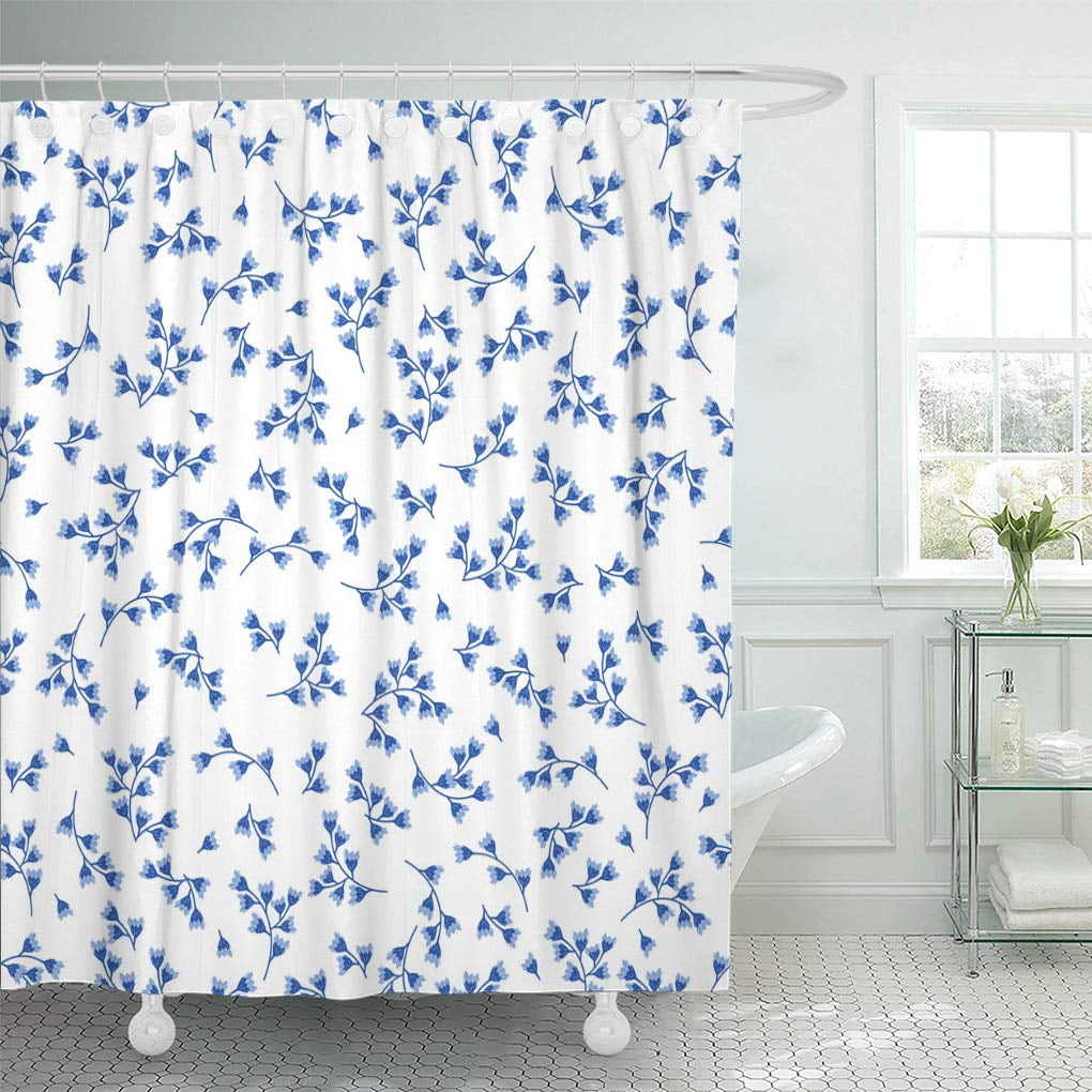 SUTTOM Floral Porcelain Blue Flowers of Cornflower Delicate and White