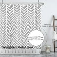 thumbnail image 5 of Black and White Shower Curtain Farmhouse Herringbone Geometric Shower Curtains for Bathroom Decor 72W x 72 L Inches Minimalist Modern Waterproof Fabric Shower Curtains, 5 of 6