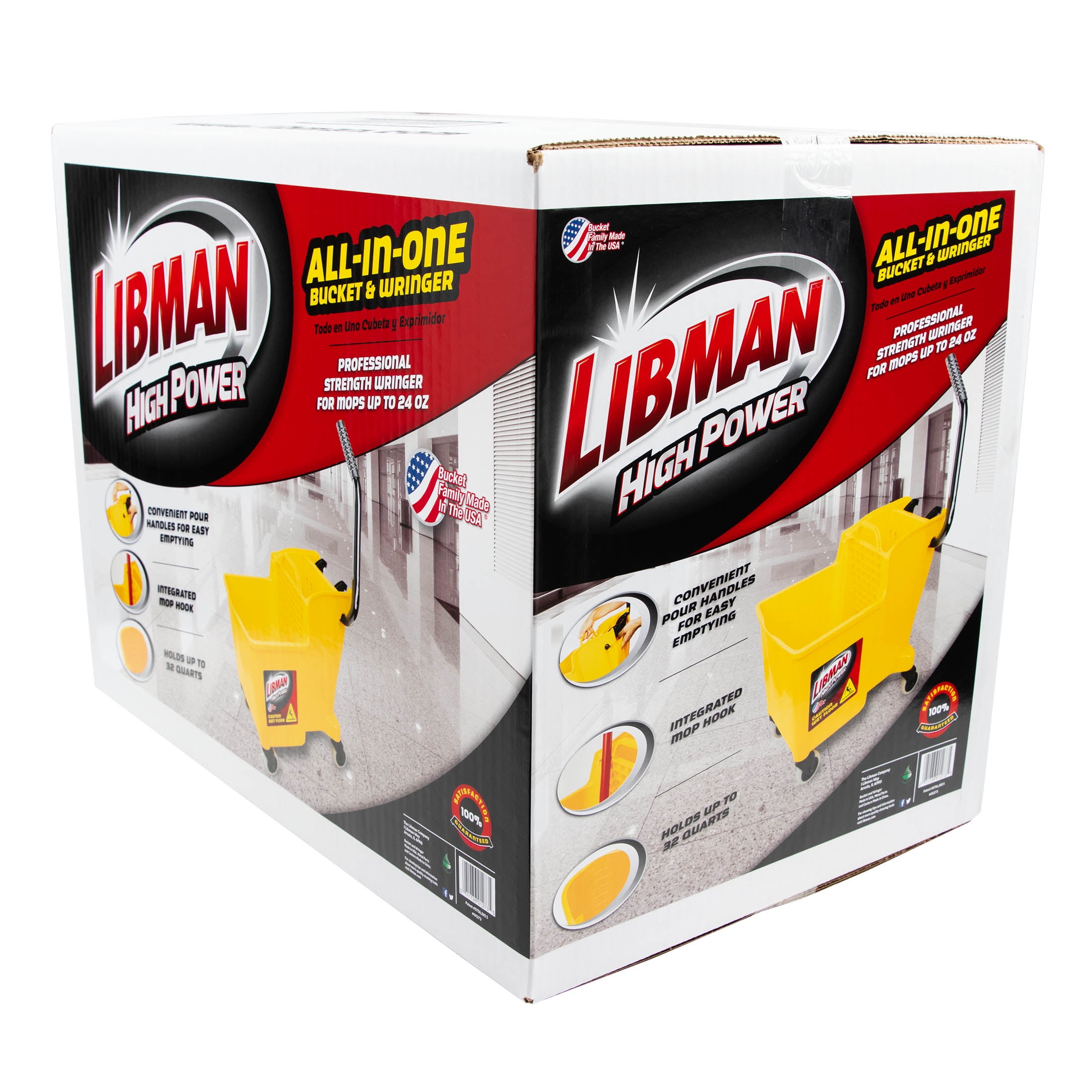 Libman 32 Quart Yellow Polypropylene Bucket & Wringer with Steel Handle