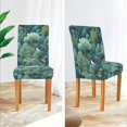 thumbnail image 3 of Yayeee 2 Pack Dining Chair Covers Stretch Parson Chairs Slipcovers Seat Protector, Green Forest Pattern, 3 of 6