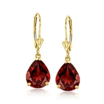 Ross-Simons 7.00 ct. t.w. Pear-Shaped Garnet Drop Earrings in 14kt Yellow Gold, Women's, Adult