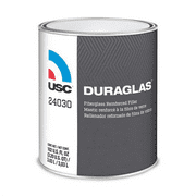 US Chemical DURAGLAS 24035 Short Strand Fiberglass Filler, 1 qt Can, Dark Green, Solid, Short Strand