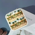 thumbnail image 4 of Autua Palm Trees Beach Maximalism Travel Jewelry Case Organizer for Necklace, Ring, Earring - Compact Size, Multiple Storage Spaces, Zipper Closure White, 4 of 5