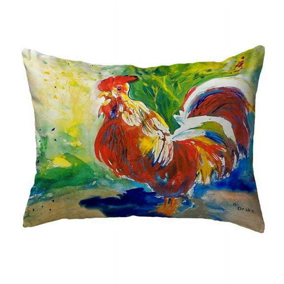 Betsy Drake  11 x 14 in. Red Rooster Small No-Cord Pillow