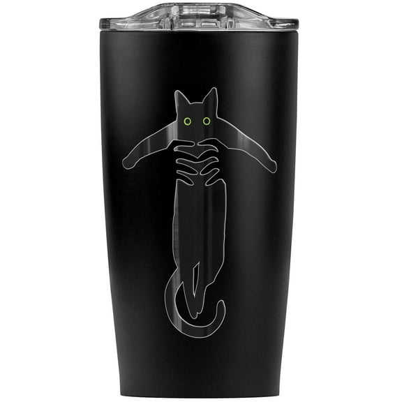 Black Cat Being Lifted Stainless Steel 20 oz Travel Tumbler, Vacuum Insulated & Double Wall with Leakproof Sliding Lid | Great for Coffee/Hot Drinks and Cold Beverages