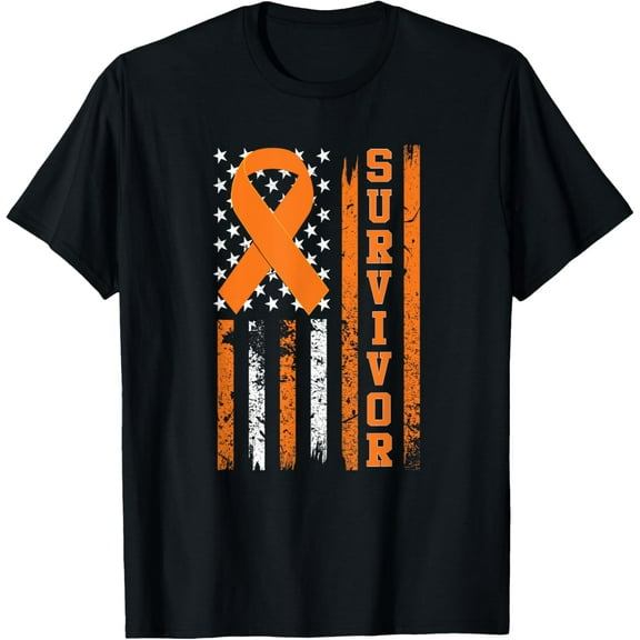 Leukemia Survivor T-Shirt - Bold Orange Ribbon Shirt T-Shirt100% cotton short-sleeved shirt for both men and women