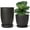 Black, variant on 7.5" Plastic Plant Pots for Plants with Saucers, Indoor Set of 5 Plastic Planters Modern Flower Pot with Drainage Hole for All House Plants, Herbs, Flowers, and Seeding Nursery, Multi