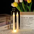 thumbnail image 2 of Velas cónicas LED sin llama Daord, 6 unidades, temporizador remoto, color marfil, 2 of 7