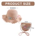 thumbnail image 2 of 56-58cm hat circumference women's straw hat summer sunshade sunscreen hat leisure outing beach hat and straw bag set - pink, 2 of 5