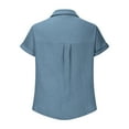 thumbnail image 6 of Ltctricy Summer Tops for Women Trendy Short Sleeve Half Button V Neck Collared Pleated T-Shirts Casual Loose Tunic Blouses, 6 of 6