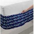 thumbnail image 2 of Peacock Bed Skirt, Repetitive Pattern with Symbolic Drawing of Ornate Bird, Elastic Bedskirt Dust Ruffle Wrap Around for Bedding Decor, 4 Sizes, Indigo Ivory Sea Blue, by Ambesonne, 2 of 2