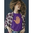 thumbnail image 2 of Astro Palmistry - Zodiac Hand Emoji Art Design Women's T-shirt, 2 of 4