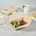 thumbnail image 4 of Sustain 49 oz Rectangle Bamboo Paper #2 Bio Box Take Out Container - with PLA Lining, Compostable - 8 1/2" x 6 1/4" x 2" - 200 count box, 4 of 11