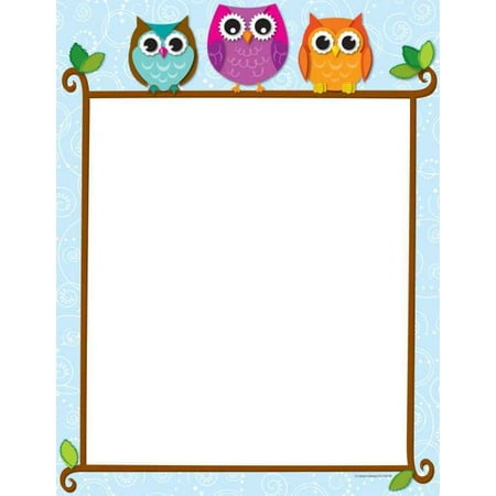 Decorative Computer Paper - Colorful Owls on a Branch Computer Paper