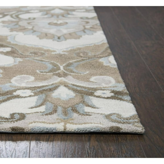 Alora Decor Napoli 2'6" x 10' Medallion Mocha/Ivory Hand-Tufted Area Rug