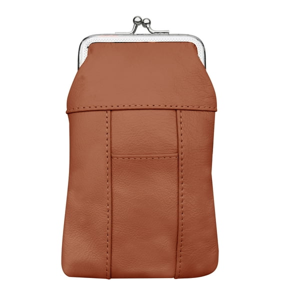 Womens Leather Cigarette Case and Lighter Holder in Choice of Colors By Improving Lifestyles (LIGHT BROWN)