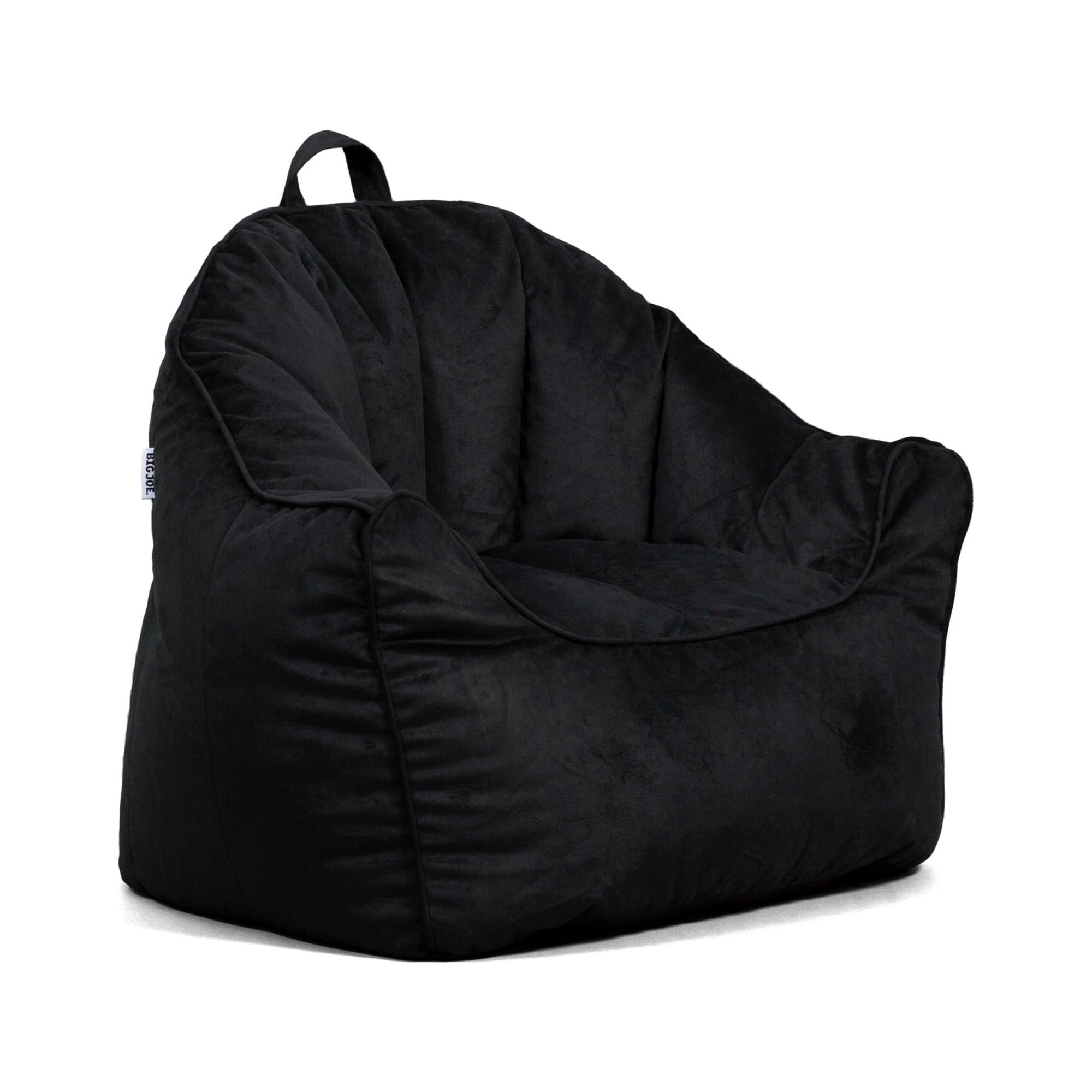 Big Joe Hug Bean Bag Chair, Black Plush, Soft Polyester, 3 feet - image 2 of 8