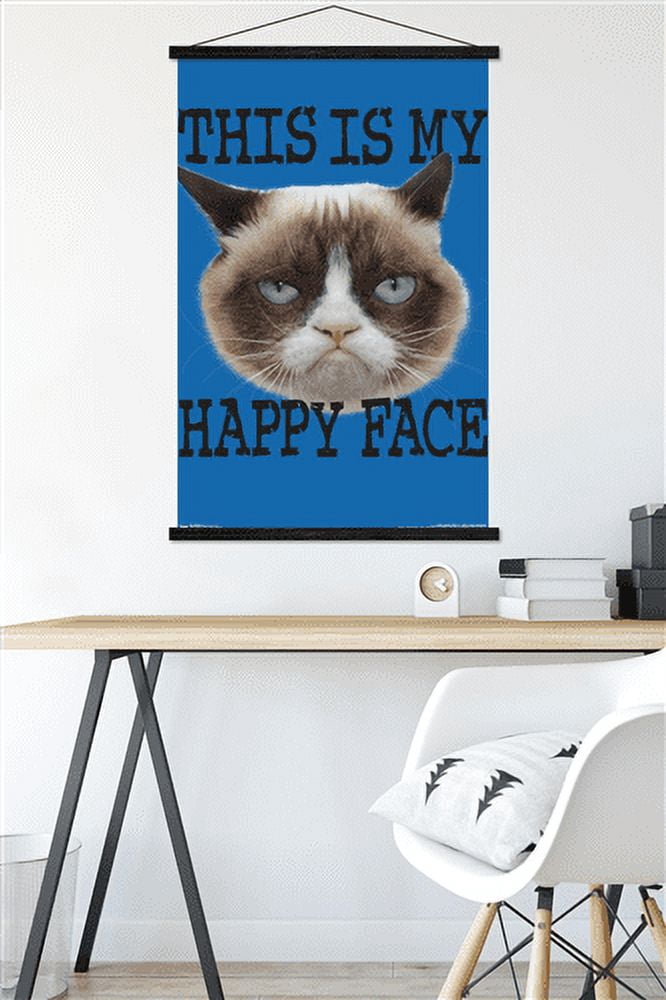 Grumpy Cat - Face Wall Poster with Magnetic Frame, 22.375" x 34"