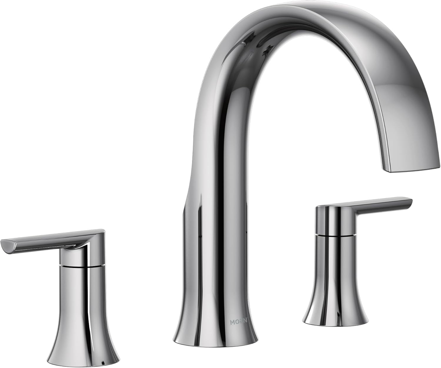 Moen TS983 Doux Chrome Two-Handle High Arc Deck-Mount Roman Tub Faucet Trim, Valve Required