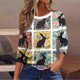 thumbnail image 5 of Tops de Cuello Redondo para las Mujeres Carnaval Impreso 3/4 Manga Blusa Casual Verano Suave, Blusas para las Mujeres Casual, 5 of 7