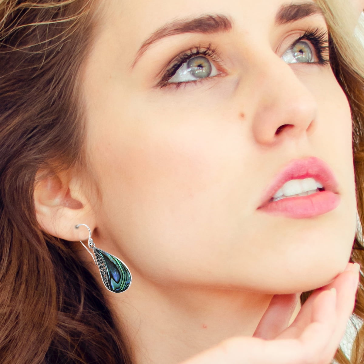 Boho Earrings in 925 Sterling Silver - Unique Abalone Jewelry for Women - Costume Vintage Birthday Gifts Birthday Christmas Gifts