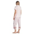 thumbnail image 4 of Casual Nights Lace Trim Women's Short Sleeve Capri Pajama Set, 4 of 5