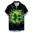 thumbnail image 2 of Blczomt St.Patrick's Day Men's Shirts Short Sleeve 2026 Green Shirt Button Down Casual Big and Tall Clover Graphic Men Clothes, 2 of 6