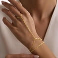 thumbnail image 3 of Turandoss Hand Chain Bracelet for Women Layered Dainty Finger Ring 14K Gold Plated Jewelry Trendy Accessories Teacher Appreciation Mothers Day Graduation Gifts for Her Mom Kids Teen Girls Wife Ideas, 3 of 8