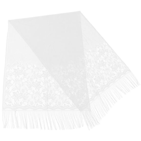 HONMEET White Embroidered Lace Scarf for Women, Lightweight Polyester Neck Wrap, Casual and Elegant Accessory