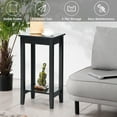 thumbnail image 6 of Gymax 2-Tier Nightstand End Side Table Coffee Table Wooden Legs Bedroom Black, 6 of 10
