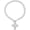 Pearl Silver, variant on Chunky Cross Necklace for Women, Statement Hammered Bold Cross Necklace Non Tarnish Paperclip Thick Chain Vintage Layering Toggle Clasp Pendant Choker Jewelry[w6324]