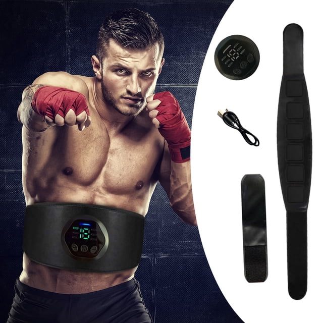 Fiudx Cinturón de Entrenamiento Abdominal, Dispositivo Inteligente de Fitness con Parche Muscular, 6 Planes de Entrenamiento, Recargable Por Usb, para Uso En Casa o En La Oficina, Contracciones Abdom