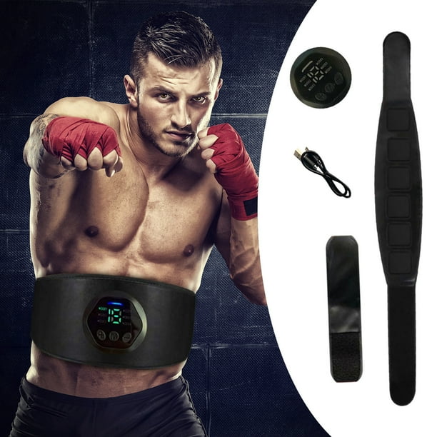 Xihbxyly Cinturón de Entrenamiento Abdominal, Dispositivo Inteligente de Fitness con Parche Muscular, 6 Planes de Entrenamiento, Recargable Por Usb, para Uso En Casa o En La Oficina, Contracciones Ab
