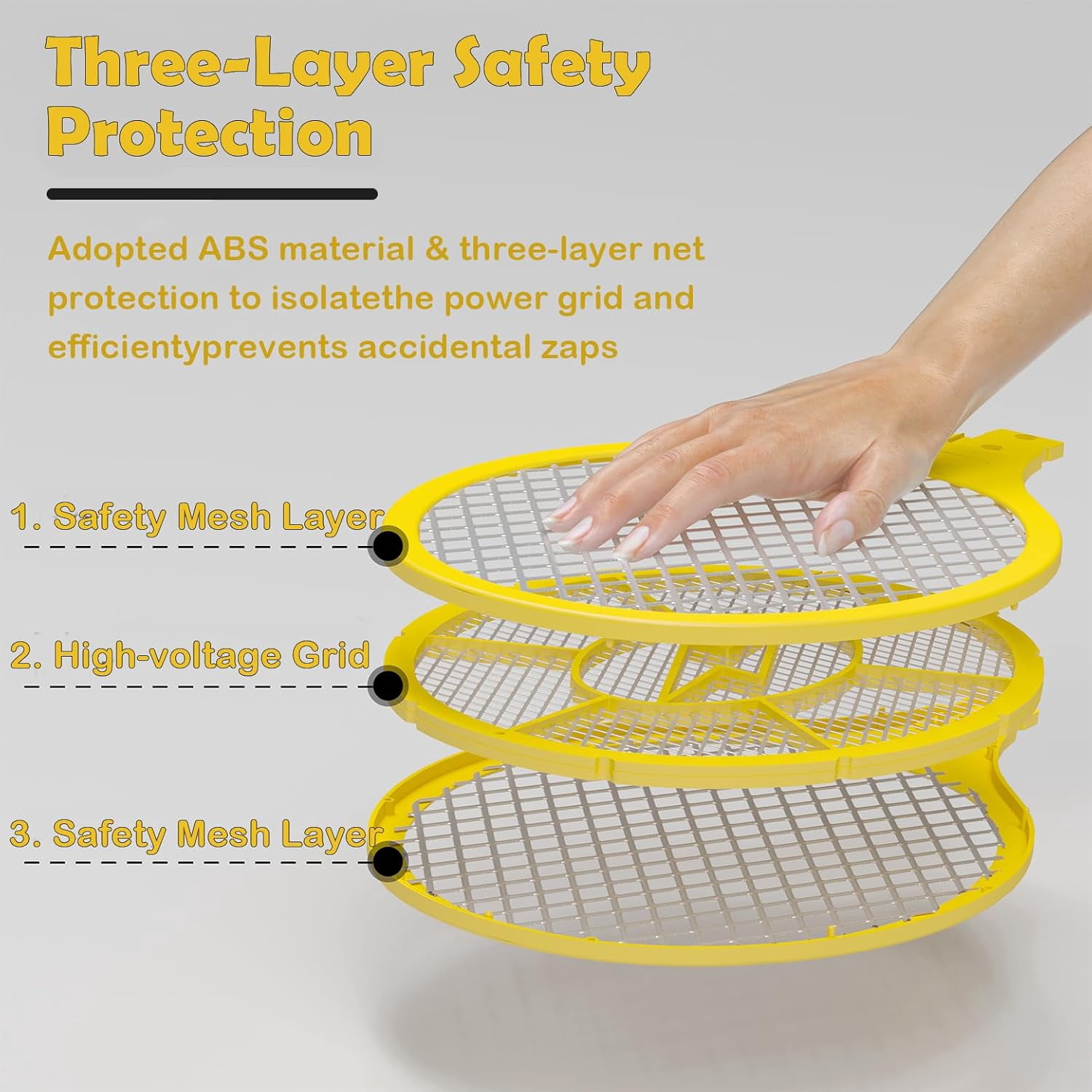 2 Pack Electric Fly Swatter, Handheld Bug Zapper Racket for Outdoor & Indoor, Tennis Mosquito Racket for Insect Battery Powered