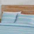 thumbnail image 5 of Great Bay Home Curtain Stripe Reversible Reversible Quilt Set With Shams  (Full / Queen, Blue), 5 of 7