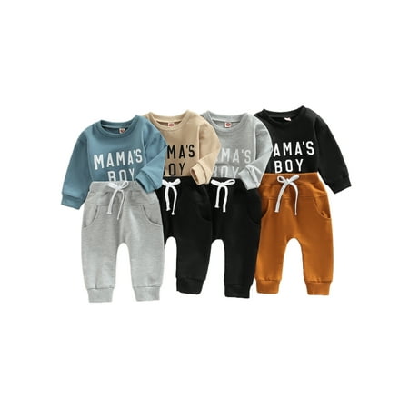 

Ma&Baby Baby Tracksuits Infant Boy Crewneck Long Sleeve Sweatshirt Top and Pants Set Outfit Clothes