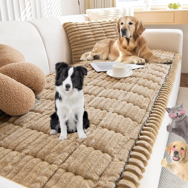 Paw Lounge Couch Cover, Ultra-Soft Quilted Sofa Protector, Non-Slip Washable Couch Covers for Pets, Ultra-Soft Fluffy Plush Sofa Protector for Home, Suitable for Dogs and Cats