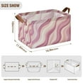 thumbnail image 7 of Yayeee Foldable Storage Basket for Shelves with Handles Set of 2 Waterproof Cloth Bins, Pink Brown Pattern, 7 of 7