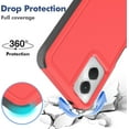 thumbnail image 3 of for Moto G Power 5G 2024 Case: Dual Layer Protective Heavy Duty Cell Phone Cover Shockproof Rugged with HD Screen Protector - Military Protection Bumper Tough - Motorola Moto G Power 5G 2024, Red, 3 of 17