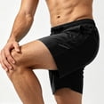 thumbnail image 2 of Hurxie Men Swim Trunks Gym Shorts with Mesh Liner Zipper Pocket Quick Dry Breathable for Workout Runing Beach Pool Black,M, 2 of 7