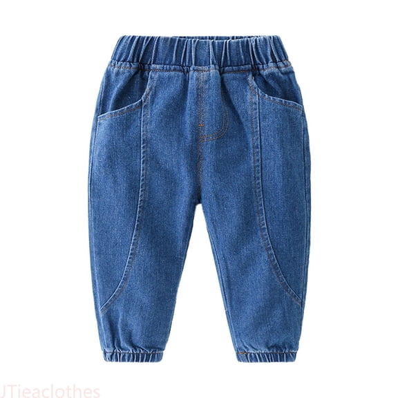 JTieaclothes Soft Micro Elastic Feet Solid Color Denim Pants For Boys And Girls With Fall Kids Jeans For Kids Pants,Boys Pants Sizes 18-24 Months