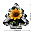 thumbnail image 2 of Vibrant Metal Hanging Christmas Tree Wind Spinner - Geometric Design with Sunflower Motif Concentric Circles & Festive Golden Dots, 2 of 7