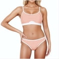 thumbnail image 6 of Xdegoge Bikini Sets for Women Scoop Neck Two Piece Bathing Suits Smooth Color Block Athletic Sporty Flattering Summer Vacation Swimming Suits Swimwear, 6 of 7