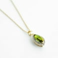 thumbnail image 5 of Galaxy Gold 14K Solid Yellow Gold 20" Necklace with Natural Diamonds and a Marquise-Shaped Peridot, 14"-24" Sizes, August Birthstone, Symbol of Renewal, 5 of 7