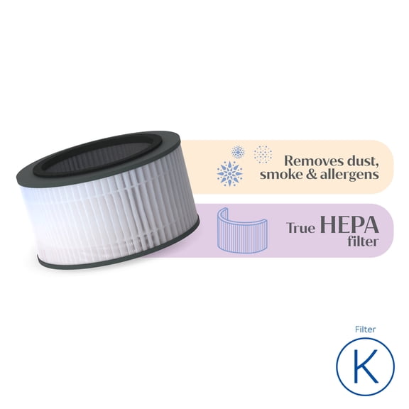Bionaire True HEPA 360 Replacement Filter for Desktop, Mini, and Sense Air Purifier, 1 Count, 6–12 Month Life