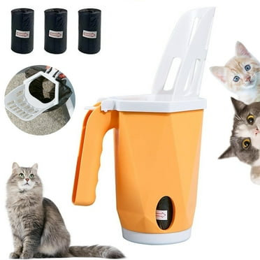 SunshineFace 3 in 1 Cat Litter Scoop Set, Portable Cat Litter Scooper, Large Capacity Detachable Cat Litter Shovel Holder, Cat Litter Sifter Scoop with Litter Box and 60 Litter Bags