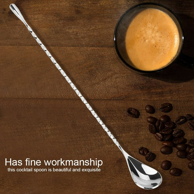 Ejoyous 1Pc Stainless Steel Cocktail Spoon Beverage Coffee Mixing Layering Tool with Long Handle, Bar Spoon, Bar Mixing Spoon